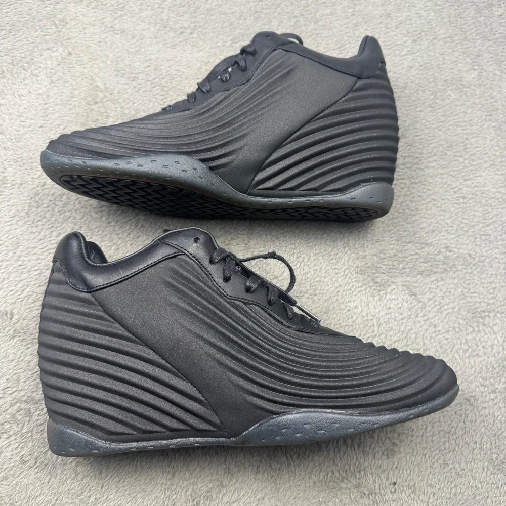 Nike Lunar Elite Sky Hi Women 10 Black Excellent Wedge Sneaker 727990-001 Ribbed